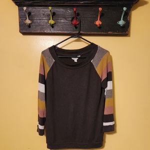 Spruce&Market womens medium casual striped sweater. Grey.